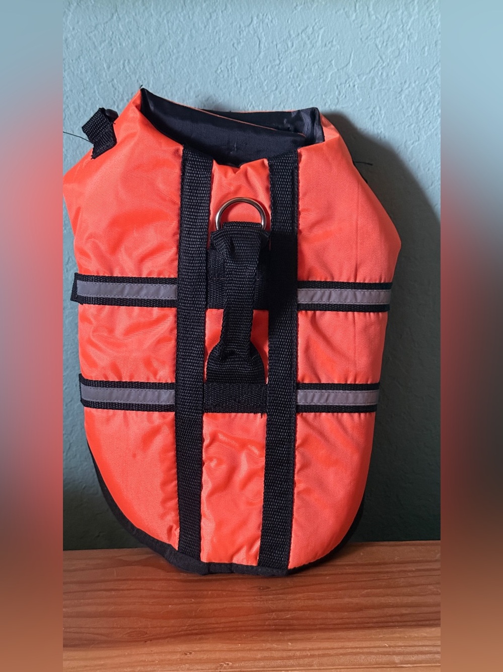 Adjustable Orange Dog Life Jacket Vest Reflective Strips 11” Rescue Handle